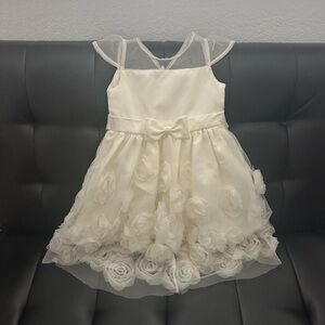 Biscotti Ivory Floral Tulle Dress with Bow